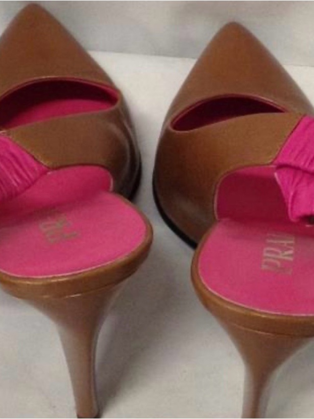 Prada Capretto Nappa Slingback Pump Tabacco Pink EU 38.5 NIB Authentic Italy - Picture 8 of 8